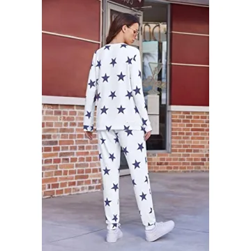 Ekouaer Women's Star Print Pajama Set for Comfort and Style