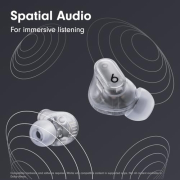 Beats Studio Buds + | True Wireless Noise Cancelling Earbuds, Enhanced Apple & Android Compatibility, Built-in Microphone, Sweat Resistant Bluetooth Headphones, Spatial Audio - Transparent