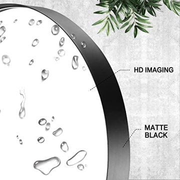 Modern 30x30 Black Round Wall Mirror for Any Room