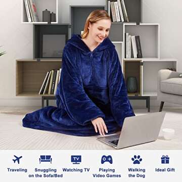 BOBOR Sweatshirt Blanket Fleece for All Ages