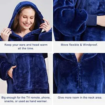 BOBOR Sweatshirt Blanket Fleece for All Ages