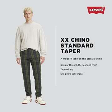 Levi's Men's Xx Standard Tapered Chino Pants (Also Available in Big & Tall), Dark Slate-Stretch, 36W x 29L