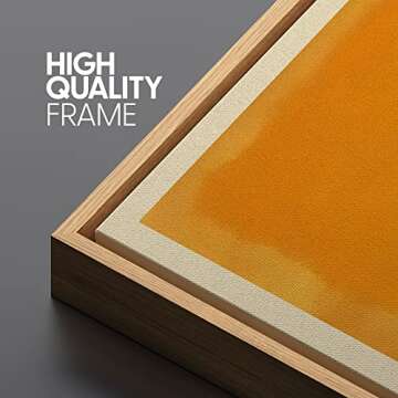 SIGNLEADER Framed Canvas Print Wall Art Bright Orange Yellow Geometric Color Blocks Abstract Shapes Illustration Modern Art Decorative Nordic Zen for Living Room, Bedroom, Office - 16"x24" Natural