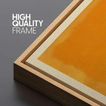 SIGNLEADER Framed Canvas Print Wall Art Bright Orange Yellow Geometric Color Blocks Abstract Shapes Illustration Modern Art Decorative Nordic Zen for Living Room, Bedroom, Office - 16"x24" Natural