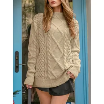 Cozy Oversized Cable Knit Sweater for Women