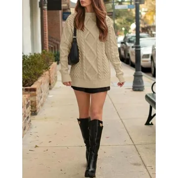 Cozy Oversized Cable Knit Sweater for Women