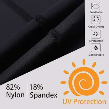 Ubestyle UPF 50+ High Waist Women's Swim Pants Swim Leggings Swimming Tights Rash Guard Pants Sun Protective Black (UBT3001BLACKM)