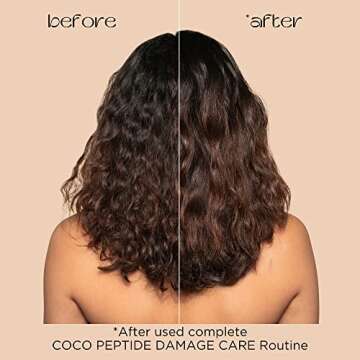 Pacifica Shampoo & Conditioner Set - Coco Peptide Damage Care Hair Care - Repair Colored, Heat Treated Hair, Split Ends & Breakage, for Dry Hair Clean Vegan & Cruelty-Free Dermatologist Tested