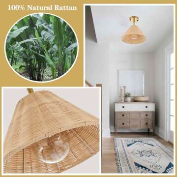 Boho Gold Semi Flush Mount Ceiling Light for Your Home