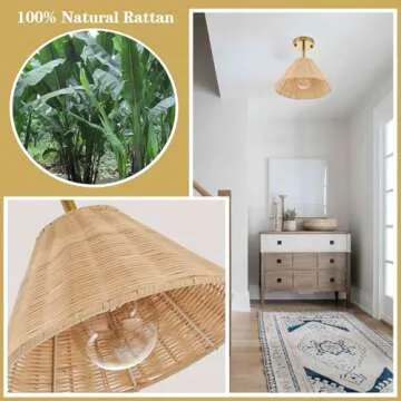 Boho Gold Semi Flush Mount Ceiling Light for Your Home