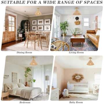 Boho Gold Semi Flush Mount Ceiling Light for Your Home