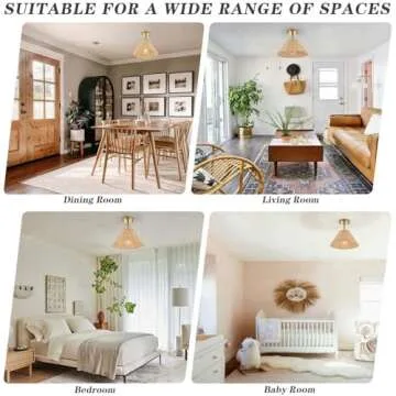 Boho Gold Semi Flush Mount Ceiling Light for Your Home