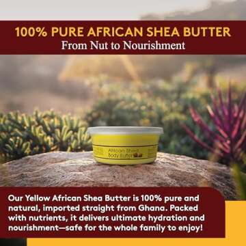 OKAY Pure Naturals Shea Butter Jar Yellow, 7.5 Ounce (8 Ounce Jar Size), 0.22 kg
