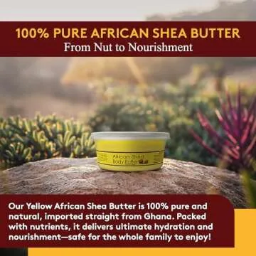 OKAY Pure Naturals Shea Butter Jar Yellow, 7.5 Ounce (8 Ounce Jar Size), 0.22 kg