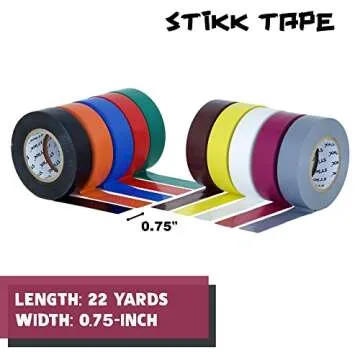 Stikk Electrical Tape - 3/4'' x 22 Yards - Multi Color Electric Tape for Contractors - Wire Tape - E...