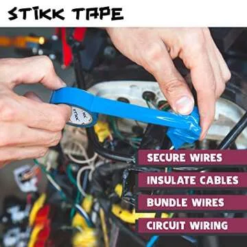 Stikk Electrical Tape - 3/4'' x 22 Yards - Multi Color Electric Tape for Contractors - Wire Tape - Electrical Wiring, Cable Insulation, Circuit Wiring - Heavy-Duty Waterproof Electrical Tape - 10 Pk