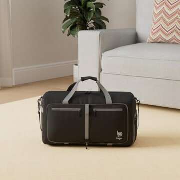 Bago Large Foldable Duffel Bags for Traveling Women & Men - 80L Packable Duffle Bag for Travel with ...