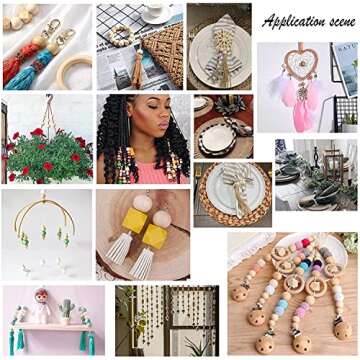 PH PandaHall 500pcs 10mm Wooden Beads, Natural Round Wood Beads Xmas Beads Unfinished Loose Beads Wo...