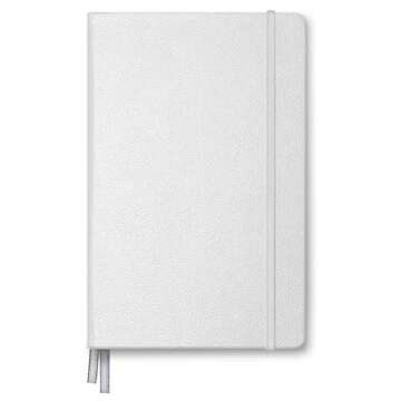 Minimalism Art, Premium Hard Cover Notebook Journal, Classic 5" x 8.3", 122 Numbered Pages, Gusseted Pocket, Ribbon Bookmark, Extra Thick Ink-Proof Paper 120gsm, San Francisco (Dotted, White)
