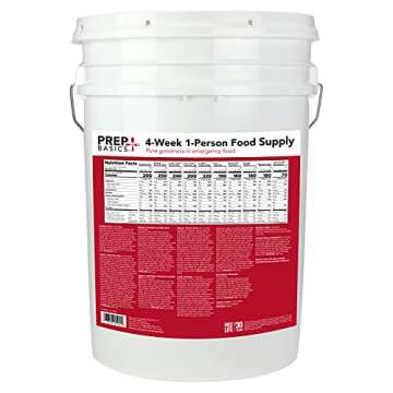 Prep Basics 4-Week 1-Person | Emergency Food Supply | 1,502 Calories Per Day | 38 Grams Protein Per Day | Up to 30 Year Shelf Life | 27 Sealed Pouches