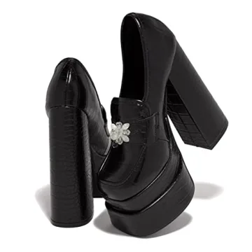 YDN Women Platform Square Toe Pumps - Chic High Heels