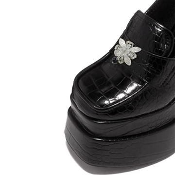 YDN Women Platform Square Toe Pumps - Chic High Heels