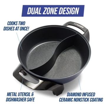 Blue Diamond Nonstick Split Savor 5.5QT Electric Skillet