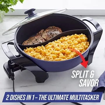 Blue Diamond Nonstick Split Savor 5.5QT Electric Skillet
