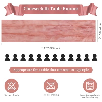Dusty Rose Cheesecloth Table Runner - 6 Pack