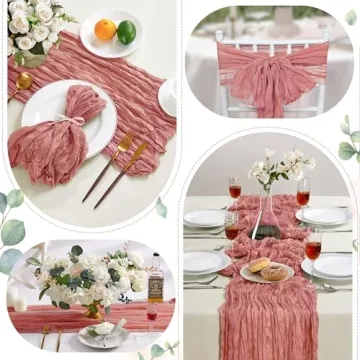 Dusty Rose Cheesecloth Table Runner - 6 Pack