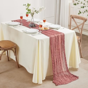 Dusty Rose Cheesecloth Table Runner - 6 Pack