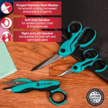 Versatile SINGER Sewing Scissors Bundle Perfect for Crafts