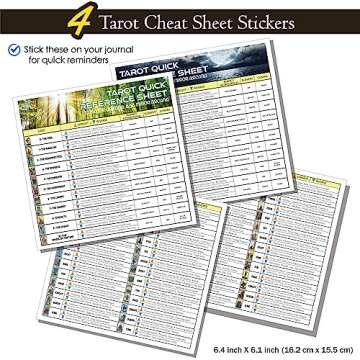 Joyppy Mini Tarot Stickers for Journaling - 1008 PCS Tarot Card Stickers Based on Rider Waite Tarot Deck - 1.25" x 0.78" - Clear Printing & Glossy Finish – 4 Tarot Cheat Sheets Included