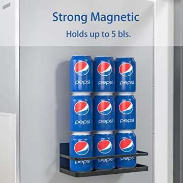 不适用 Magnetic Spice Rack, SENDI Store Magnet Fridge Spice Shelf, Organizer for Spices, Jar of Olive Oil, Cooking Oils, Salt, Pepper, Space Saver for Kitchen (Black-2)