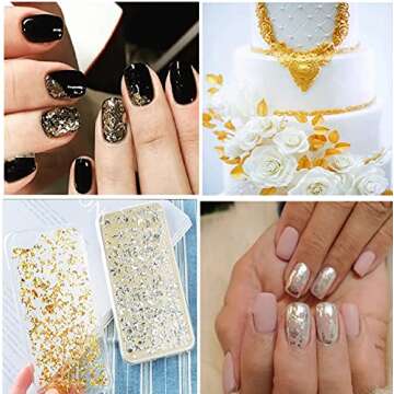 Gold Leaf Flakes for Resin Jewelry and Nail Art