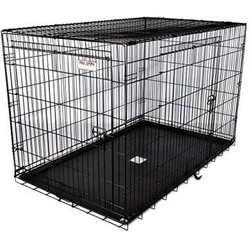 Precision Pet Products Two Door Great Crate Wire Dog Crate, 48 Inch, For Pets 90-125 lbs, With 5-Poi...