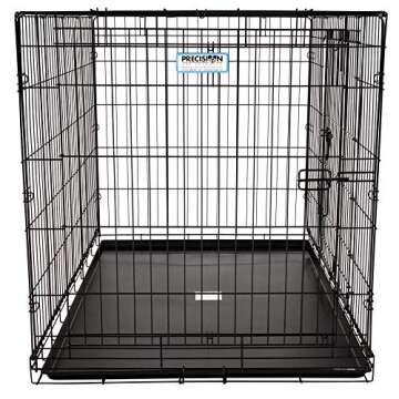 Precision Pet Products Two Door Great Crate Wire Dog Crate, 48 Inch, For Pets 90-125 lbs, With 5-Point Locking System