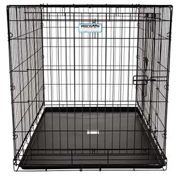 Precision Pet Products Two Door Great Crate Wire Dog Crate, 48 Inch, For Pets 90-125 lbs, With 5-Point Locking System