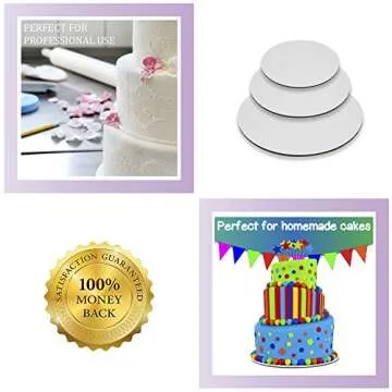 Upper Midland Cake Boards Set - 15 Durable Circle Bases