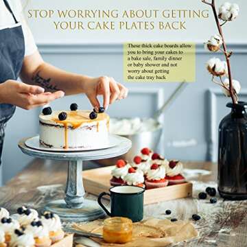 Upper Midland Products Cake Boards - Set of 15 White Cake circle bases - 6 inches, 8 inches, and 10 inches, 5 of eachâ€¦ (15)