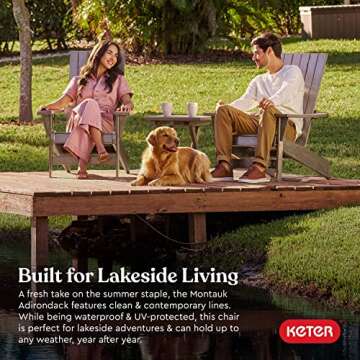 Keter Montauk Adirondack Chair - Weatherproof Outdoor Comfort