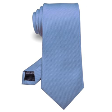 RBOCOTT Baby Blue Silk Tie for Men - Perfect for Weddings & Business