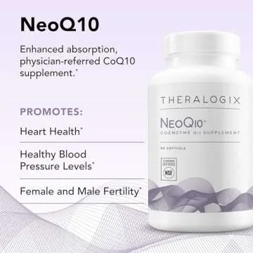 Theralogix NeoQ10 Coenzyme Q10 Supplement - Heart Health & Fertility Support - CoQ10 Fertility Supplement for Men & Women* - NSF Certified - 90 Softgels (90-Day Supply)