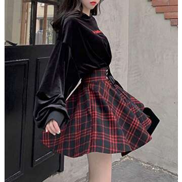 Gothic Mini Plaid Skirt - Stylish & Comfortable