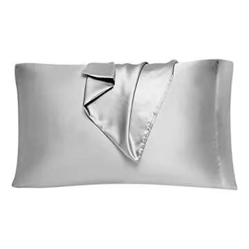 EHEYCIGA Satin Pillowcase Queen Set of 2, Soft Pillowcases for Hair and Skin Similar to Silk, Silver Grey Pillow Cases 2 Pack with Envelope Closure, 20X30 Inches