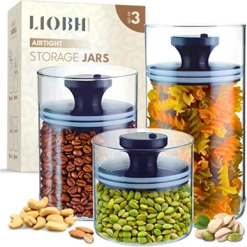 Airtight Glass Storage Jars Set for Kitchen Freshness