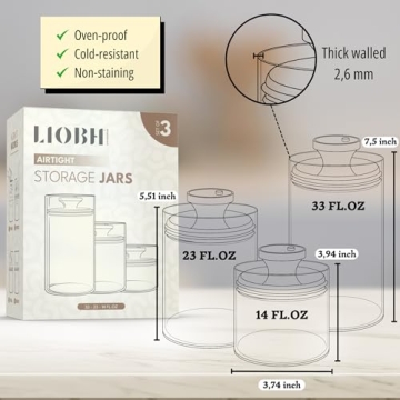 Airtight Glass Storage Jars Set for Kitchen Freshness