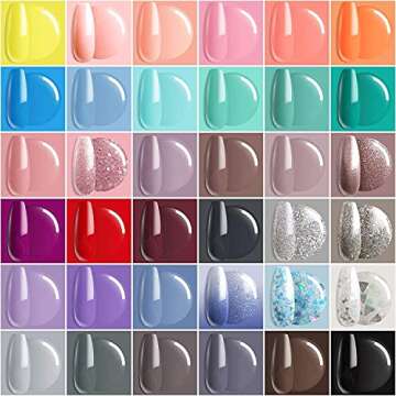 modelones Gel Nail Polish Kit, 36 Colors Gel Polish Set Soak Off Gel Nail Kit Glitter Nude Pink Red Gel Polish Nail Art Starter Kit for Manicure DIY with Beauty Gift Sets