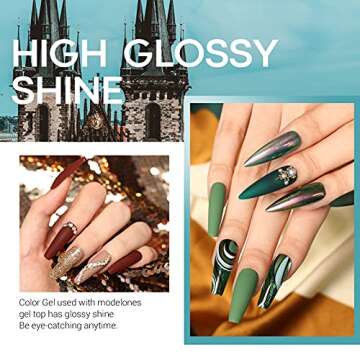 modelones Gel Nail Polish Kit, 36 Colors Gel Polish Set Soak Off Gel Nail Kit Glitter Nude Pink Red Gel Polish Nail Art Starter Kit for Manicure DIY with Beauty Gift Sets