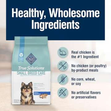 Blue Buffalo True Solutions Small Breed Care Natural Dry Dog Food for Adult Small Breed Dogs, Chicken, 4-lb. Bag